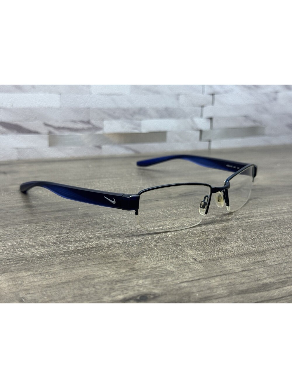 Nike Eyeglasses 8170 400 Half Rim Blue Black FRAMES ONLY 52[]18-140